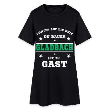 Fussball Fan Gladbacher Stadion - Frauen T-Shirt-Kleid - Schwarz - Vorne
