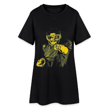 Yellow Blue Football Star Index Finger - Women’s T-Shirt Dress - black - Front