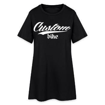 custom bike biker tour rock bobber tuner tuning - Frauen T-Shirt-Kleid - Schwarz - Vorne