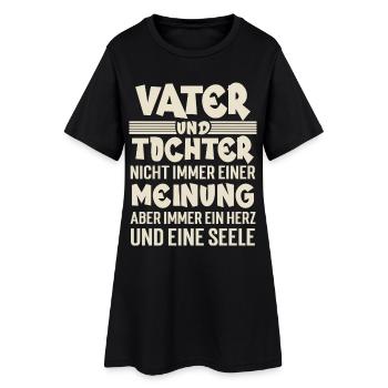 Vater Und Tochter - Frauen T-Shirt-Kleid - Schwarz - Vorne