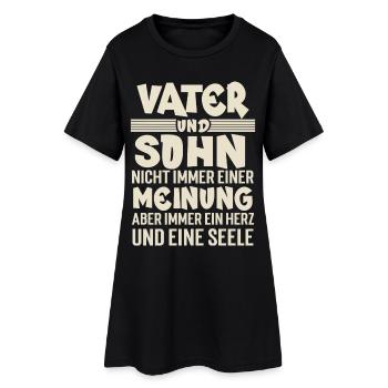 Vater Und Sohn - Frauen T-Shirt-Kleid - Schwarz - Vorne