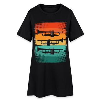 Trompette - Robe T-shirt Femme - noir - Devant