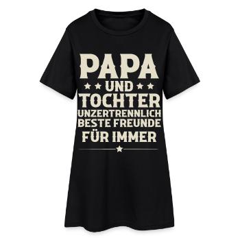 Vater Und Tochter - Frauen T-Shirt-Kleid - Schwarz - Vorne