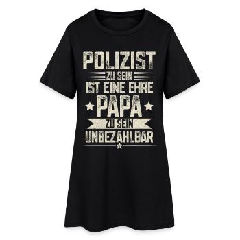 Papa Polizist Vater Vatertag - Frauen T-Shirt-Kleid - Schwarz - Vorne