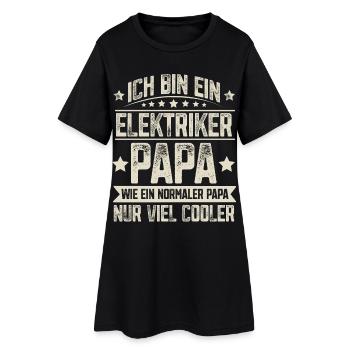 Papa Elektriker Vater Vatertag - Frauen T-Shirt-Kleid - Schwarz - Vorne