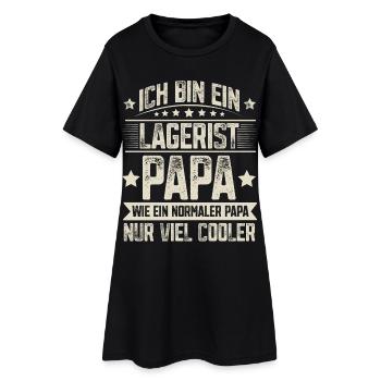 Papa Lagerist Vater Vatertag - Frauen T-Shirt-Kleid - Schwarz - Vorne
