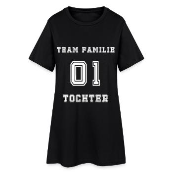Team Family 01 Tochter - Frauen T-Shirt-Kleid - Schwarz - Vorne