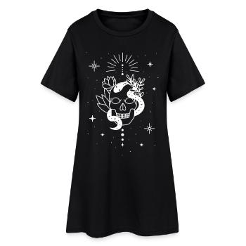 Trippy Occult Skeleton Snake - Women’s T-Shirt Dress - black - Front