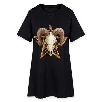 Tête de mouton Pentagram Drudenfuß - Robe T-shirt Femme - noir - Devant