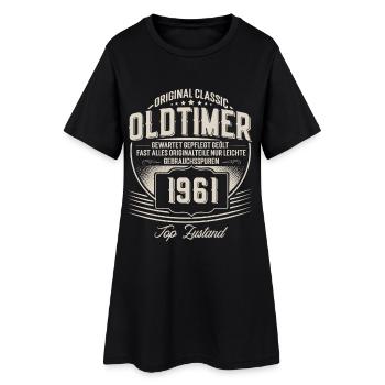 1961 Geburtsjahr Jahrgang Geburtstag Oldtimer - Frauen T-Shirt-Kleid - Schwarz - Vorne
