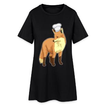 Fuchs Koch Kochmütze Kochen - Frauen T-Shirt-Kleid - Schwarz - Vorne