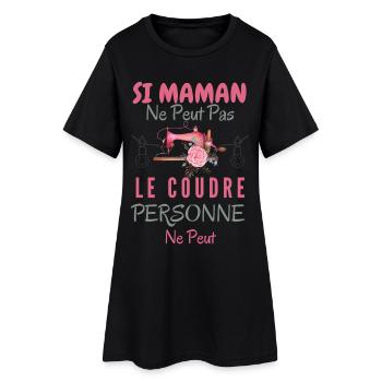 Humour Maman couturière - Robe T-shirt Femme - noir - Devant