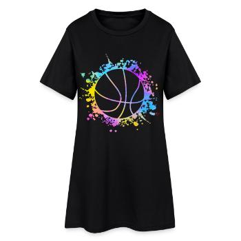 Éclaboussures de peinture de basket-ball - Robe T-shirt Femme - noir - Devant