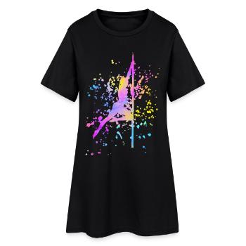 Pole Dance Fitness Couleur Splash Pole Dance - Robe T-shirt Femme - noir - Devant