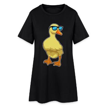 Ente Sonnenbrille - Frauen T-Shirt-Kleid - Schwarz - Vorne