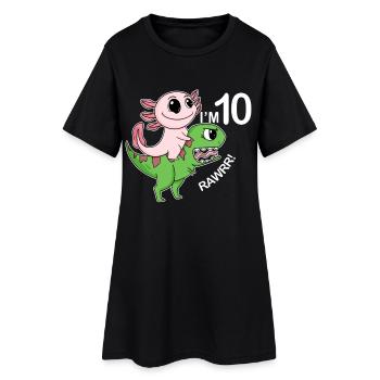 Motif du 10e anniversaire - Cadeau de 10 ans - Robe T-shirt Femme - noir - Devant