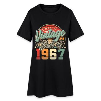 1967 Année de naissance Vintage anniversaire - Robe T-shirt Femme - noir - Devant