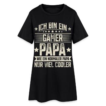 Gamer Vater Vatertag - Frauen T-Shirt-Kleid - Schwarz - Vorne