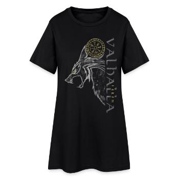 Valhalla Wolf Vegvisir Viking Boussole Runique - Robe T-shirt Femme - noir - Devant