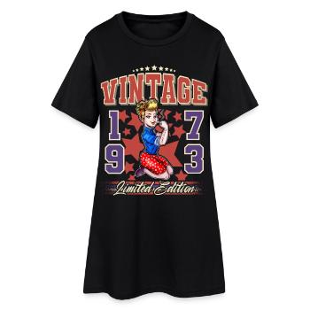 1973 Année de naissance Anniversaire Vintage Rockabilly - Robe T-shirt Femme - noir - Devant