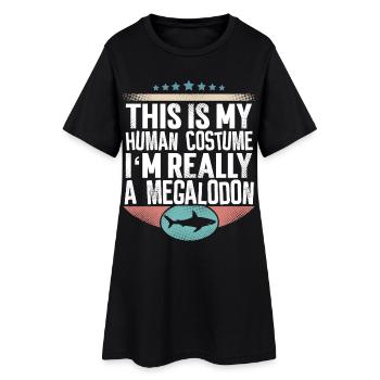 Requin géant mégalodon - Robe T-shirt Femme - noir - Devant