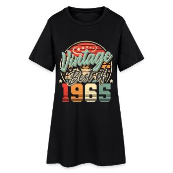 1965 Année de naissance Vintage anniversaire - Robe T-shirt Femme - noir - Devant
