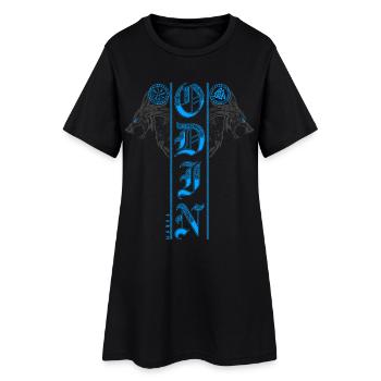 Wölfe Odin Geri Freki Vegvisir Wotansknoten Wolf - Frauen T-Shirt-Kleid - Schwarz - Vorne