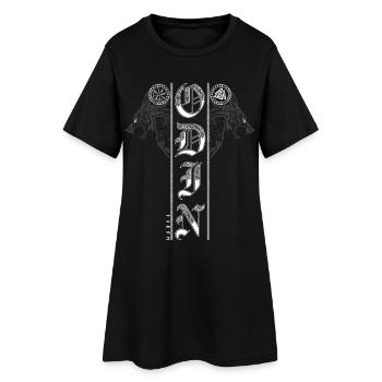 Odin Geri Freki Loups Vegvisir Wotansknoten Loup - Robe T-shirt Femme - noir - Devant
