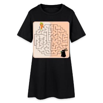 Labyrinthe Lapin de Pâques - Robe T-shirt Femme - noir - Devant