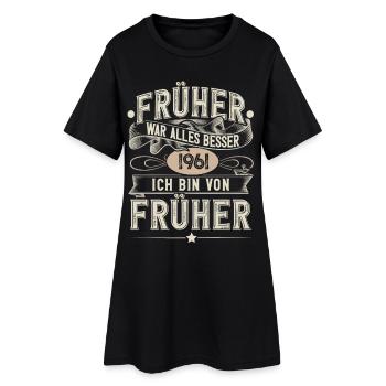 1961 Geburtstag Geburtsjahr Jahrgang - Frauen T-Shirt-Kleid - Schwarz - Vorne