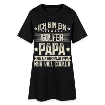 Golfer Vater Vatertag - Frauen T-Shirt-Kleid - Schwarz - Vorne