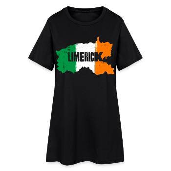 | du comté de Limerick, Irlande Contour de la carte du drapeau - Robe T-shirt Femme - noir - Devant