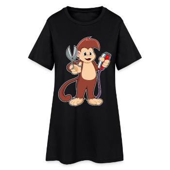 Monkey Hairdresser Scissors - Women’s T-Shirt Dress - black - Front