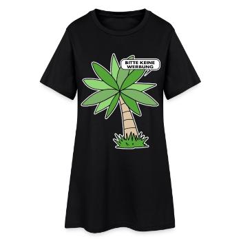 Bitte keine Werbung - Frauen T-Shirt-Kleid - Schwarz - Vorne