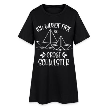 Ich werde eine große Schwester Papierschiff Schiff - Frauen T-Shirt-Kleid - Schwarz - Vorne