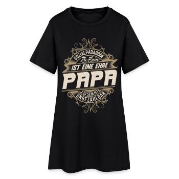 Sozialpädagoge Papa Vater Vatertag - Frauen T-Shirt-Kleid - Schwarz - Vorne