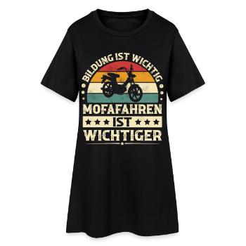 Mofa - Frauen T-Shirt-Kleid - Schwarz - Vorne