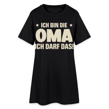 Oma - Frauen T-Shirt-Kleid - Schwarz - Vorne