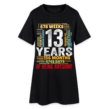 13 ans 13e anniversaire Être génial Mois Jours - Robe T-shirt Femme - noir - Devant