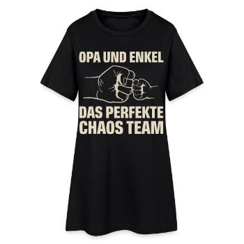 Opa Enkel Chaos Team - Frauen T-Shirt-Kleid - Schwarz - Vorne