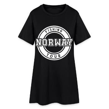 Norvège Pêche Pêche Pêcheur Excursion de pêche - Robe T-shirt Femme - noir - Devant