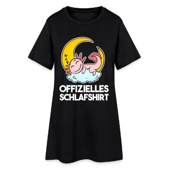 Offizielles Schlafshirt Axolotl - Frauen T-Shirt-Kleid - Schwarz - Vorne