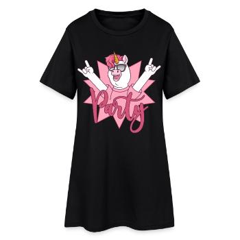 Licorne de la fête - Robe T-shirt Femme - noir - Devant