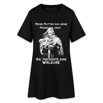 Walküre - keine Prinzessin - Wikingerin - Frauen T-Shirt-Kleid - Schwarz - Vorne