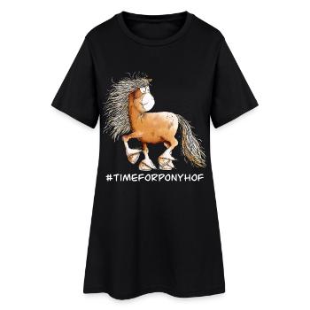 Lustiges Pferd I Pferdemotiv Ponyhof Fun - Frauen T-Shirt-Kleid - Schwarz - Vorne