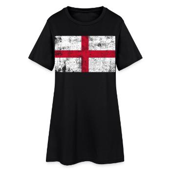 Drapeau de l’Angleterre Drapeau Grunge Retro Vintage - Robe T-shirt Femme - noir - Devant