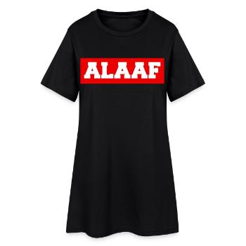 ALAAF - Frauen T-Shirt-Kleid - Schwarz - Vorne