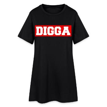 Digga - Frauen T-Shirt-Kleid - Schwarz - Vorne