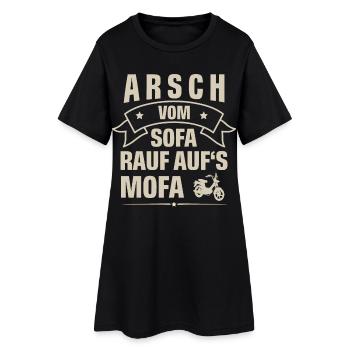 Mofa Mofafahrer - Frauen T-Shirt-Kleid - Schwarz - Vorne