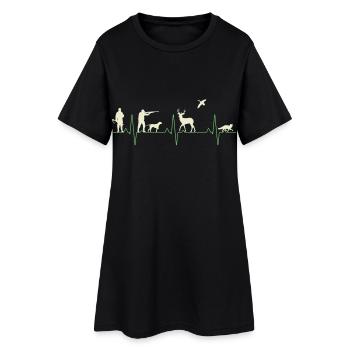 Battement de cœur de chasseur pour la chasse - Robe T-shirt Femme - noir - Devant
